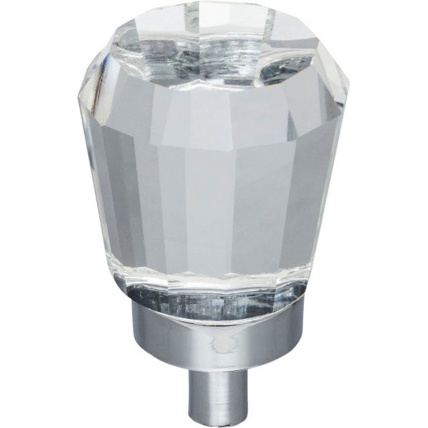 Jeffrey Alexander 1" Overall Length Polished Chrome Faceted Glass Harlow Cabinet Knob G150PC - main